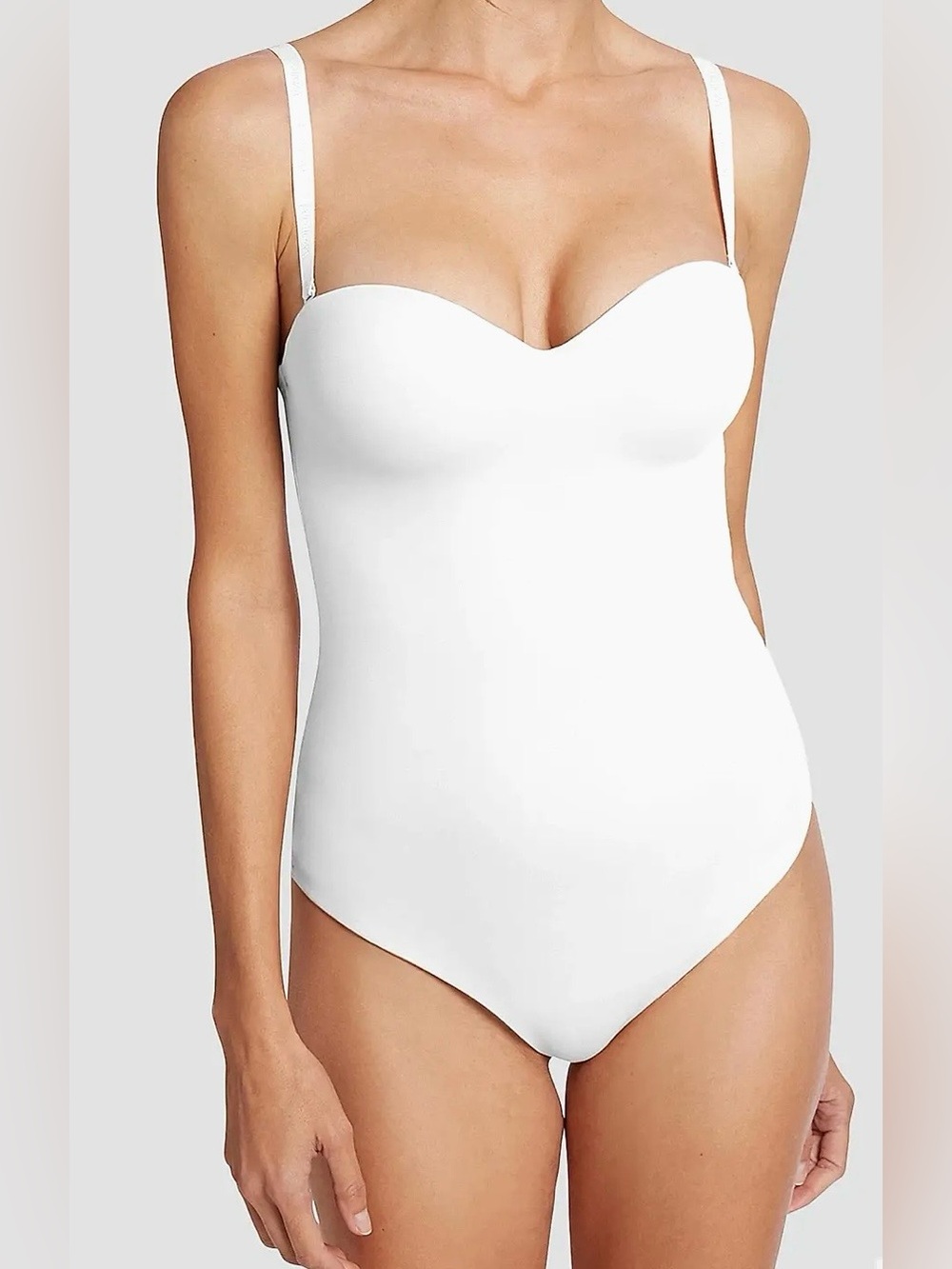Wolford Mat De Luxe Forming String Thong Bodysuit White  Small C Cup $215